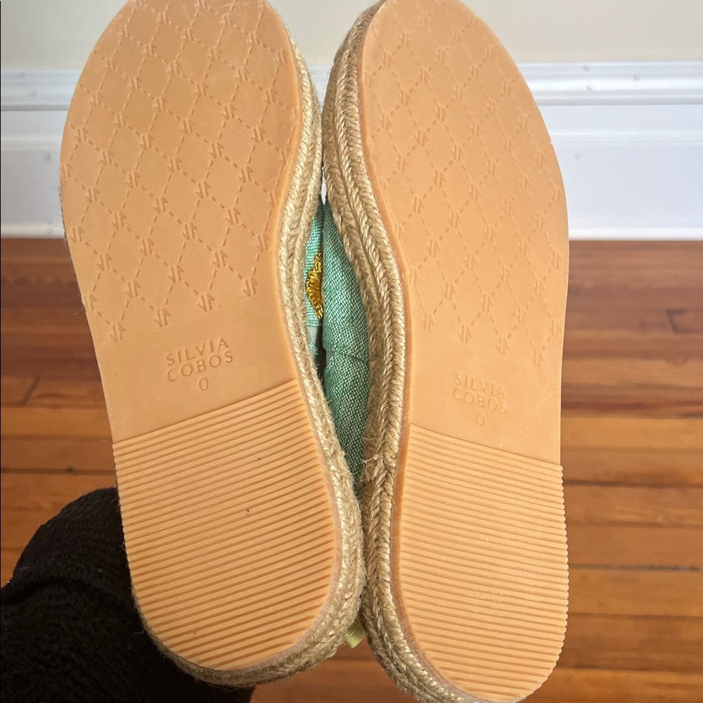 Silvia Cobos Womens SC SOIL MOCASINES Leather Flat Espadrilles Light Green - 10 - Picture 9 of 11